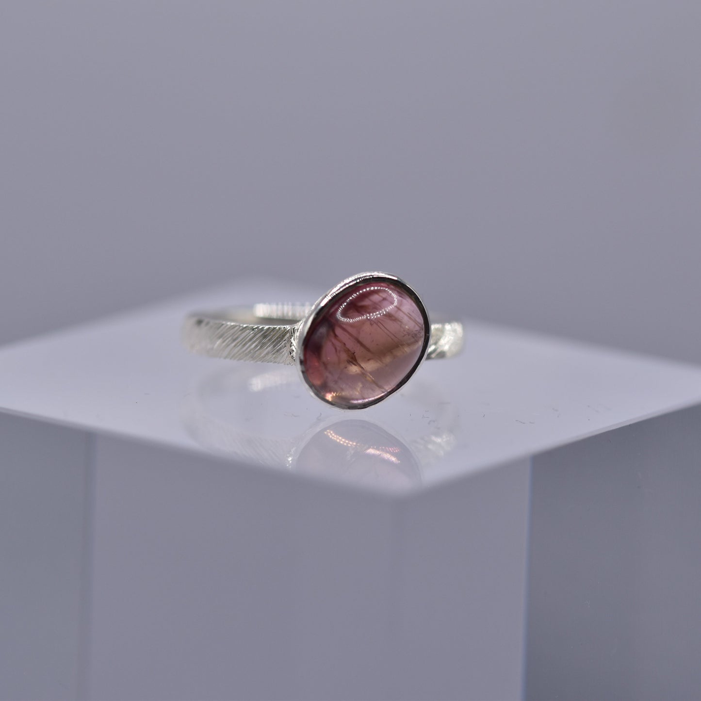 Engraved Large Tourmaline Ring