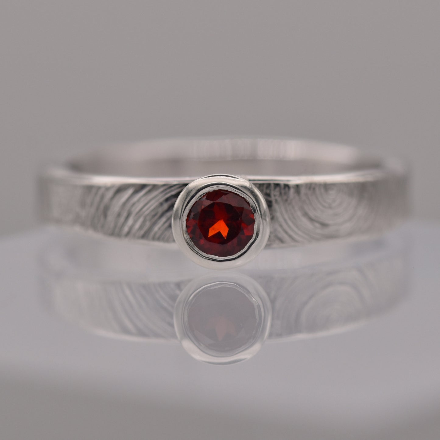 Garnet Tree Rings Ring