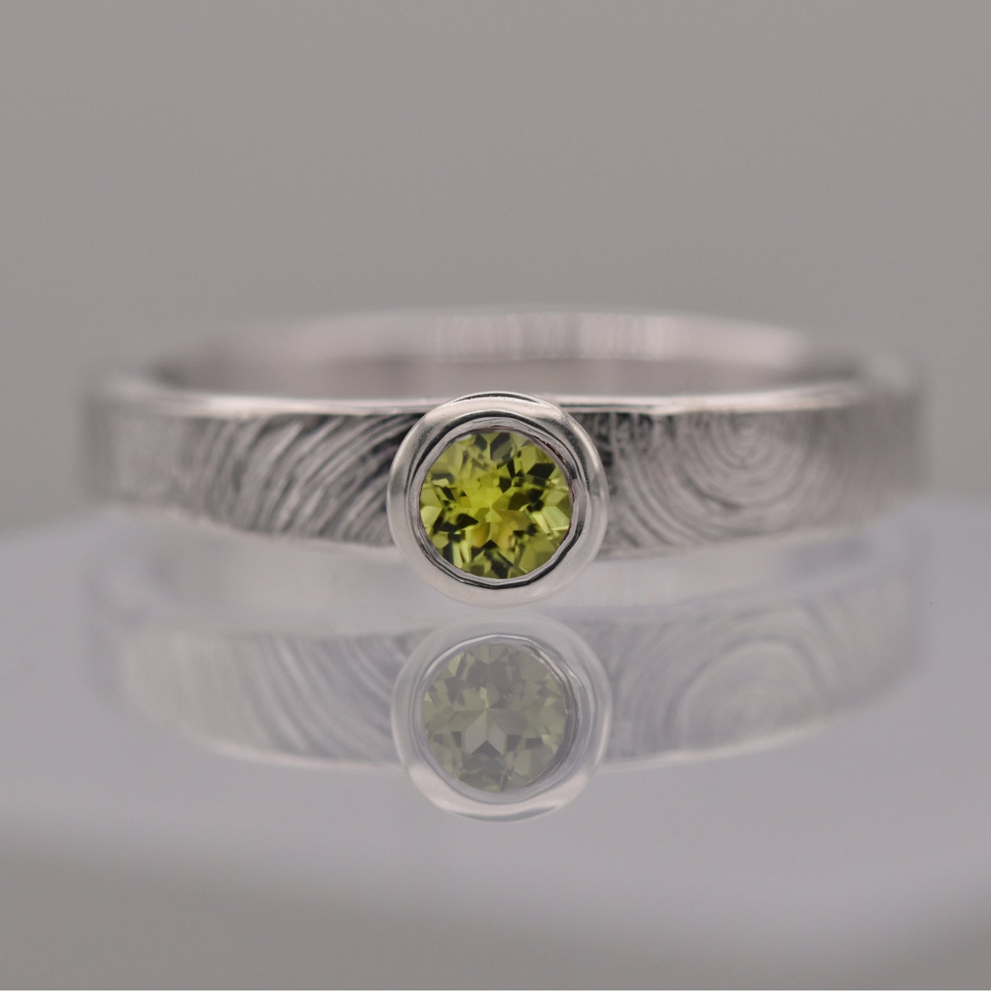 Peridot Tree Rings Ring