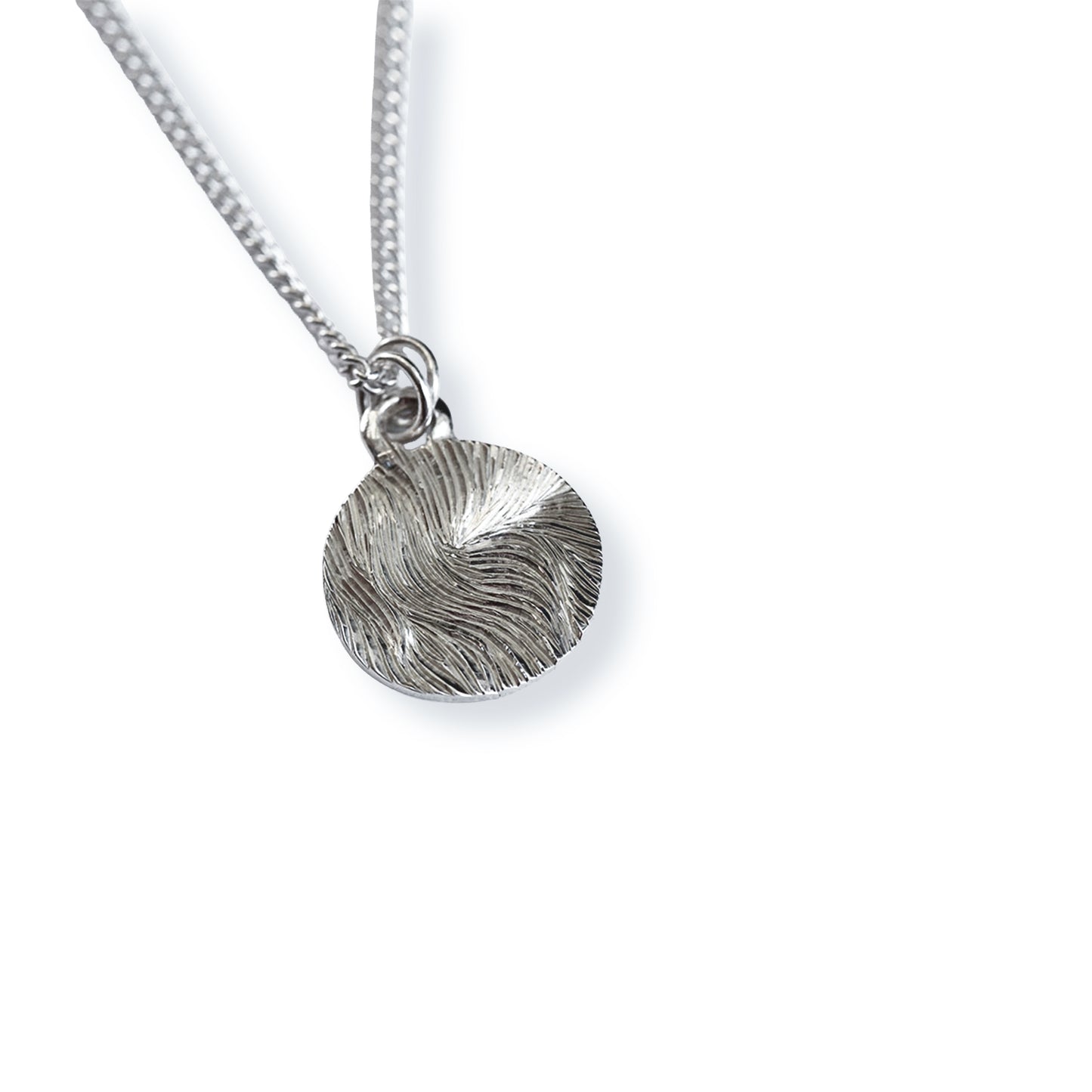 Small Circle Flowing Hand Engraved Pendant