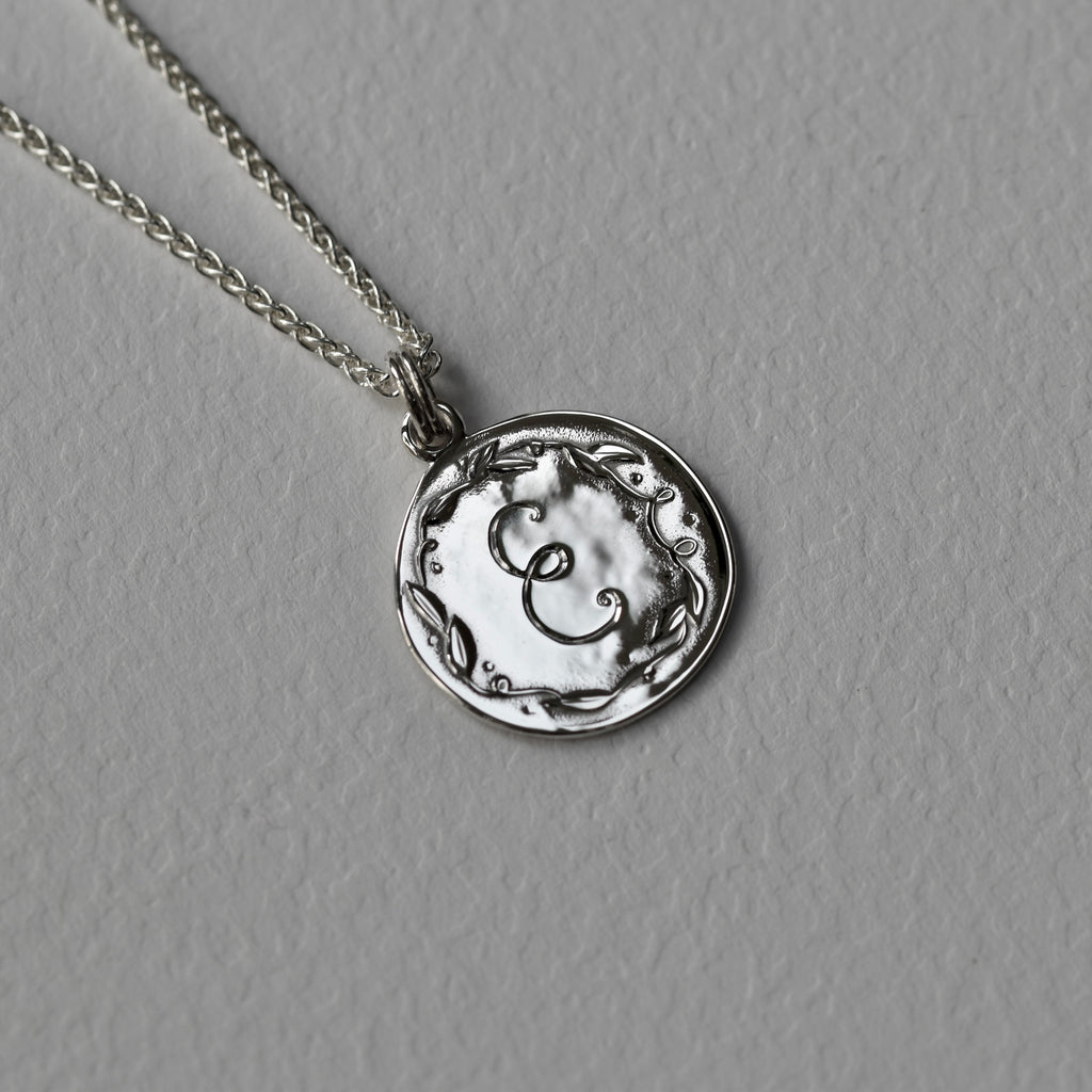 Hand Engraved Initial Pendant