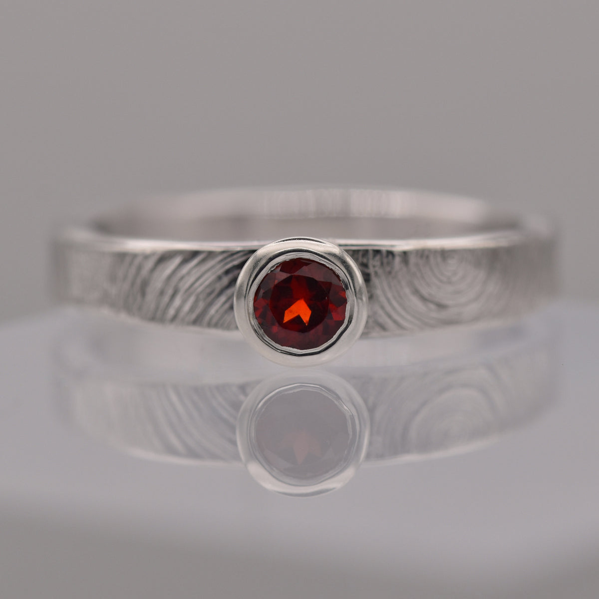 Garnet Tree Rings Ring