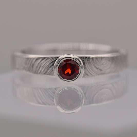 Garnet Tree Rings Ring