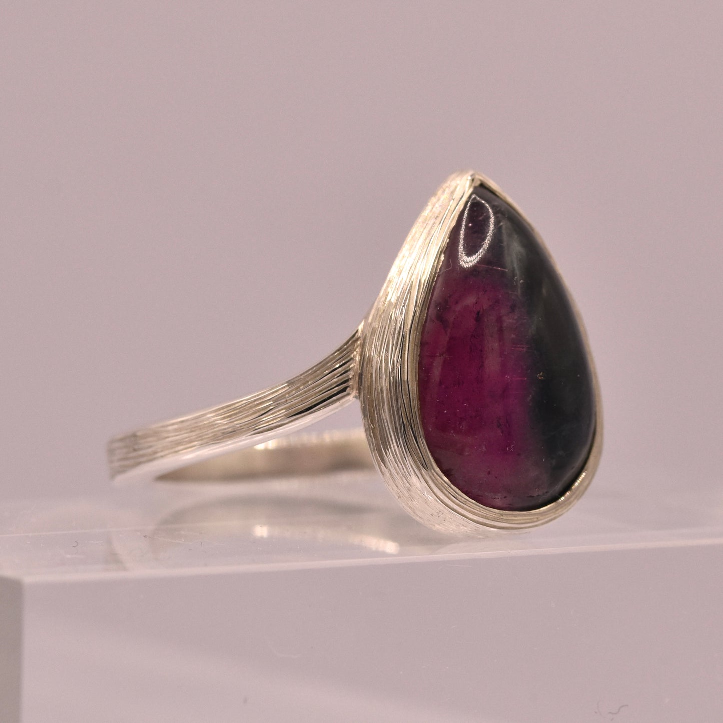 Bi-Colour Pear Tourmaline Ring