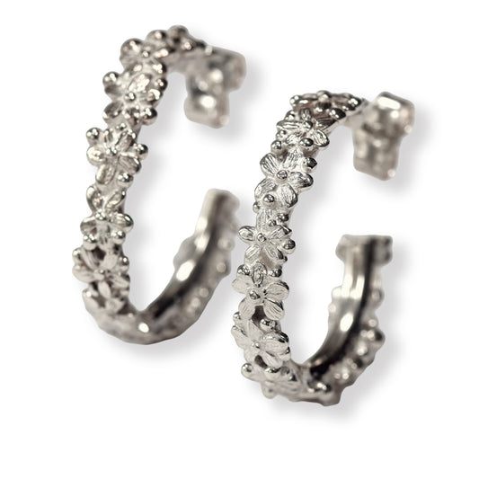 Forget-Me-Not Hoop Earrings (Large)