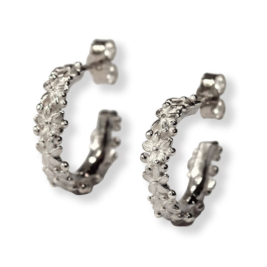 Forget-Me-Not Hoop Earrings (Medium)