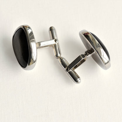 Gold Sheen Obsidian Cufflinks
