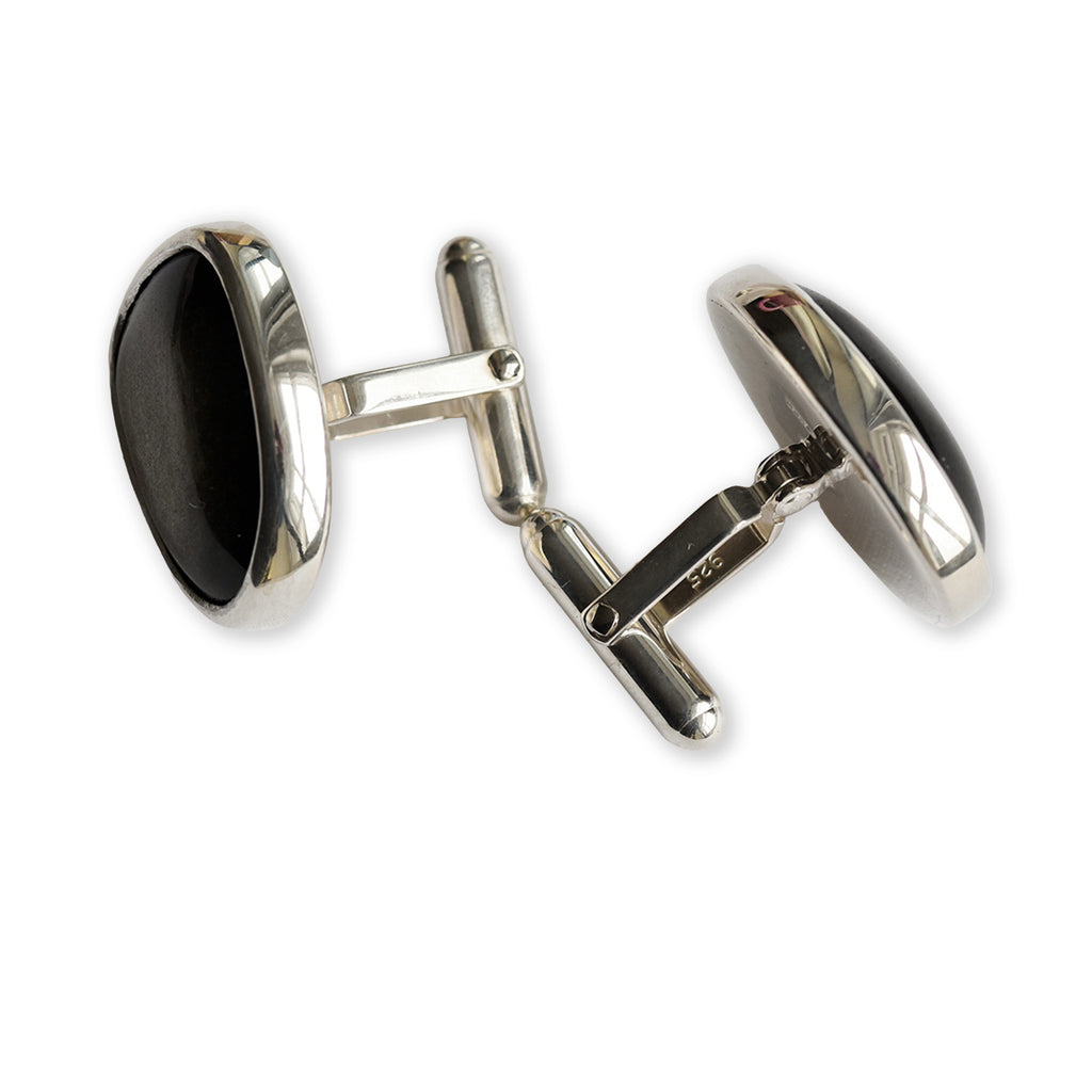 Gold Sheen Obsidian Cufflinks