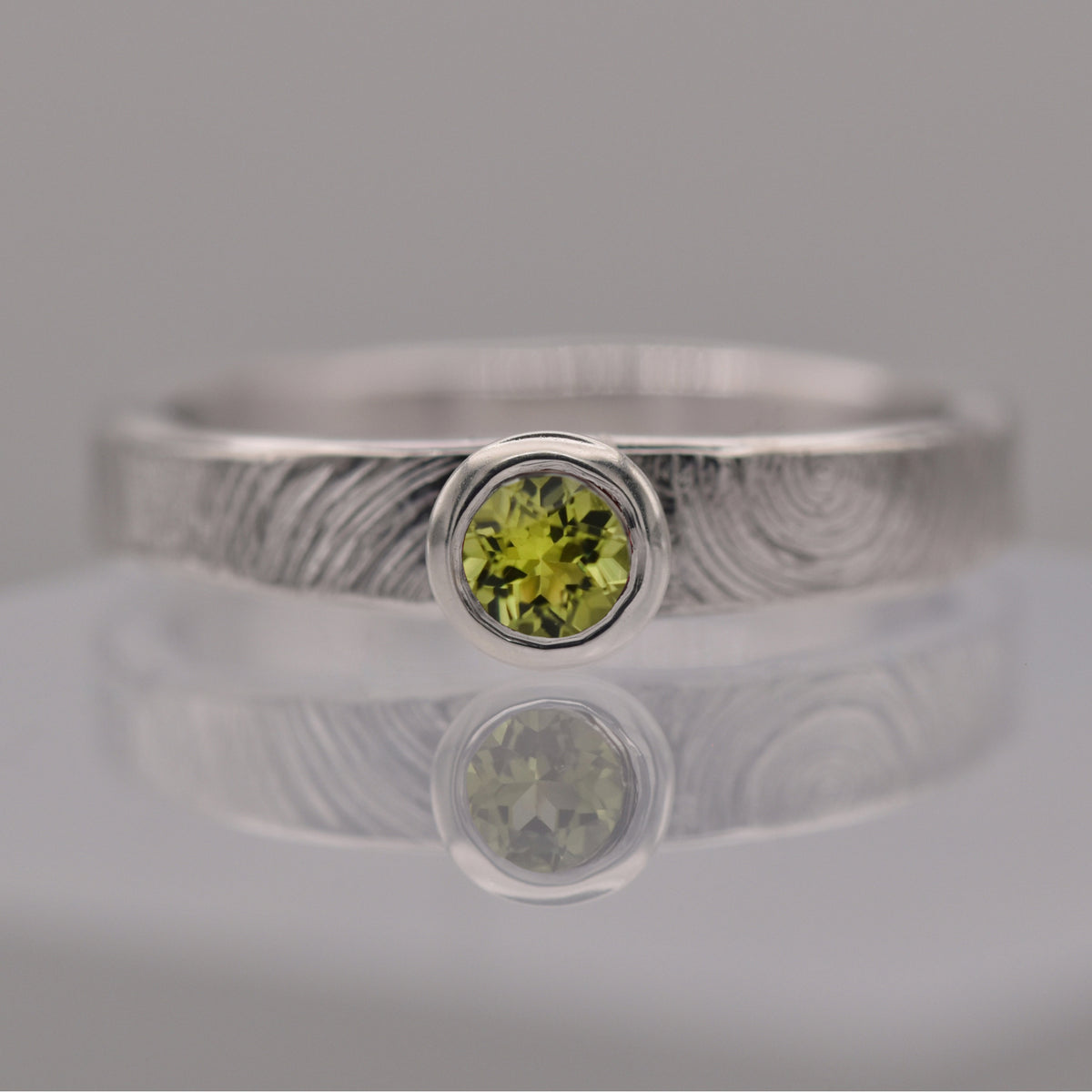 Peridot Tree Rings Ring