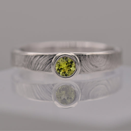 Peridot Tree Rings Ring
