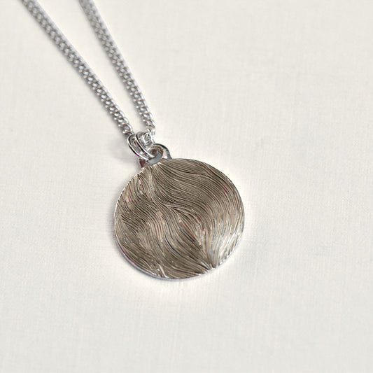 Circle Flowing Hand Engraved Pendant
