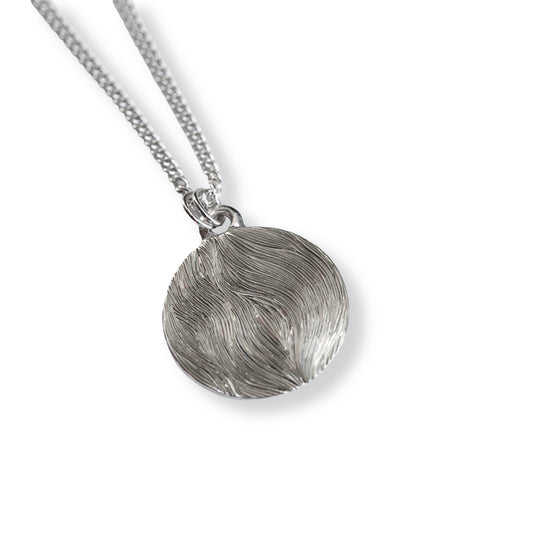 Circle Flowing Hand Engraved Pendant
