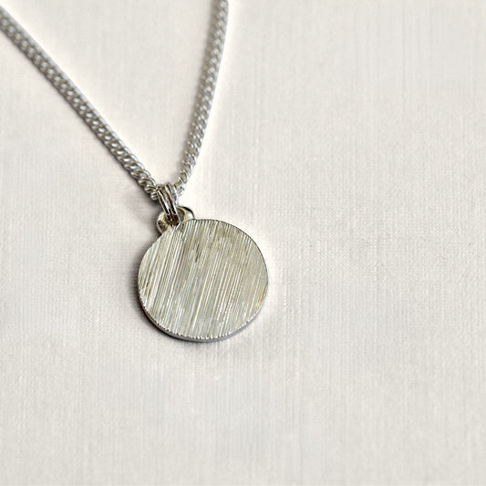 Small Circle Flash Hand Engraved Pendant