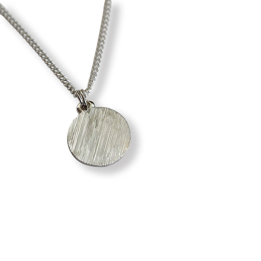 Small Circle Flash Hand Engraved Pendant